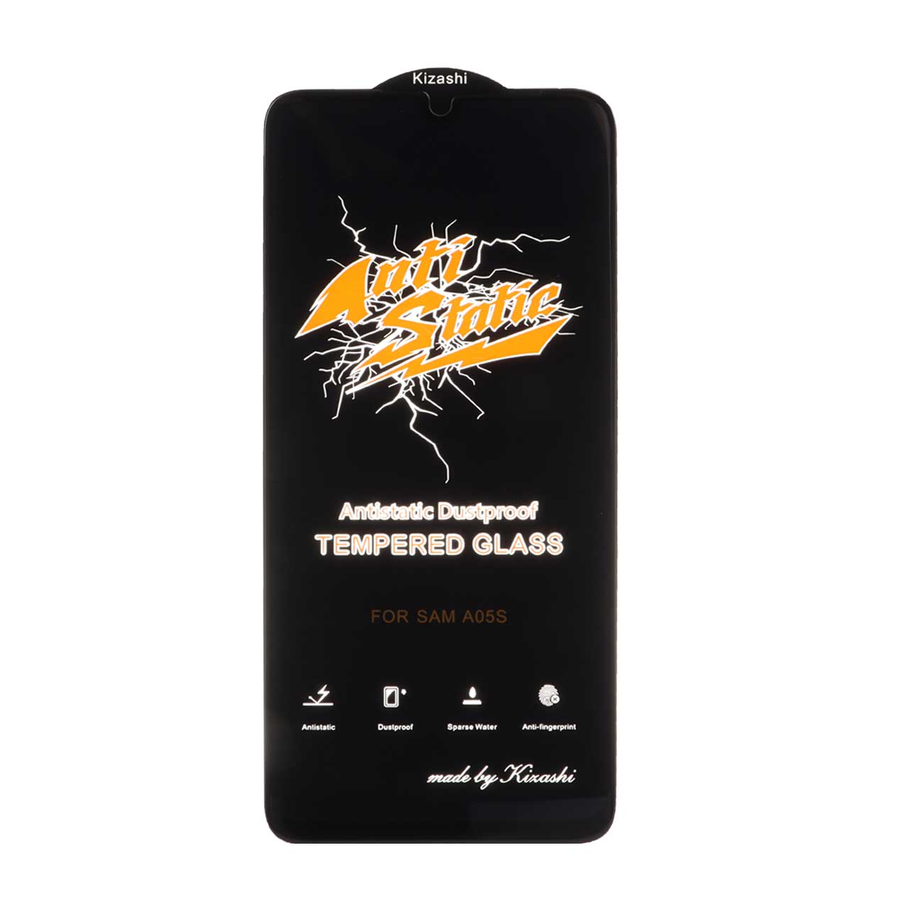 محافظ صفحه نمایش شیشه ای Full Cover Anti Static Kizashi مدل Samsung A07 / A06 / A05S / Realme C51 / Realme C53 / Narzo N53 / Realme Note 50 (بدون پک)