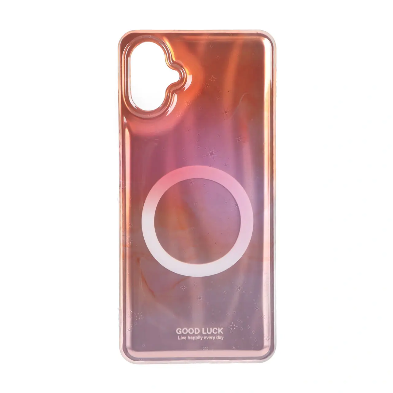 قاب Good Luck ستاره ای دور ژله ای طرح مگ سیف Samsung Galaxy A06 - نارنجی