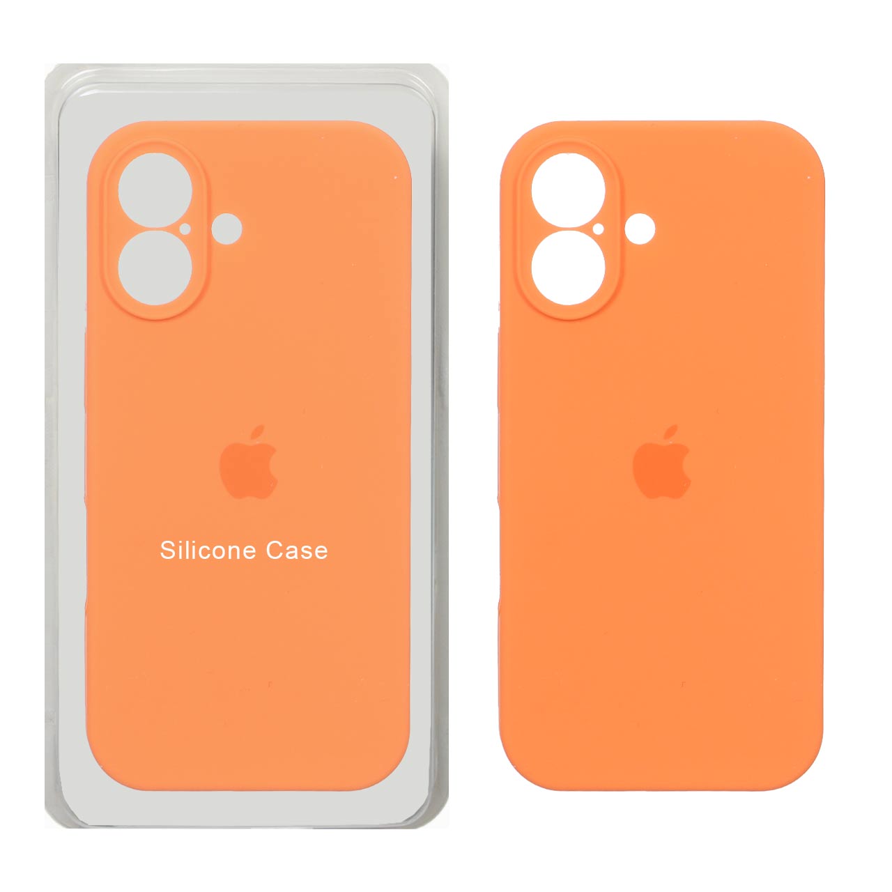 قاب سیلیکونی اورجینال Apple iPhone 17 محافظ لنزدار - نارنجی