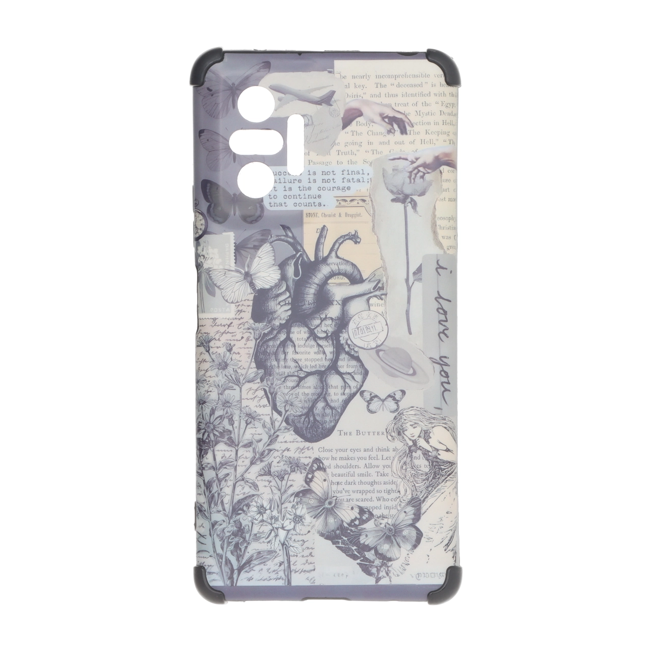 قاب طرح کولاژ وینتیج قلب و پروانه بامپردار مناسب برای شیائومی ردمی نوت 10 پرو 4G و ردمی نوت 10 پرو مکس
