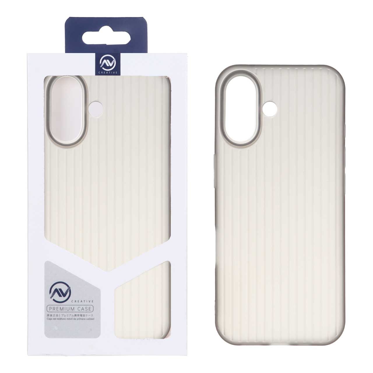 قاب ژله‌ای Line Case طرح خط‌دار خاکستری مناسب برای آیفون ۱۶