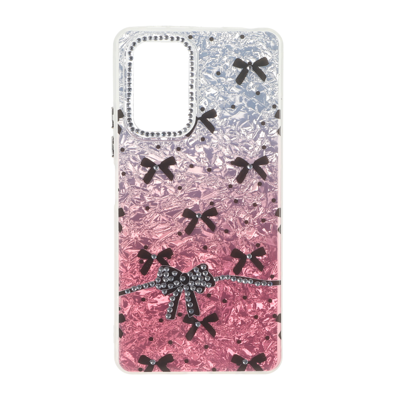قاب ice پاپیونی نگین دار دور مات Xiaomi Redmi Note 10 Pro 4G / Redmi Note 10 Pro Max - صورتی