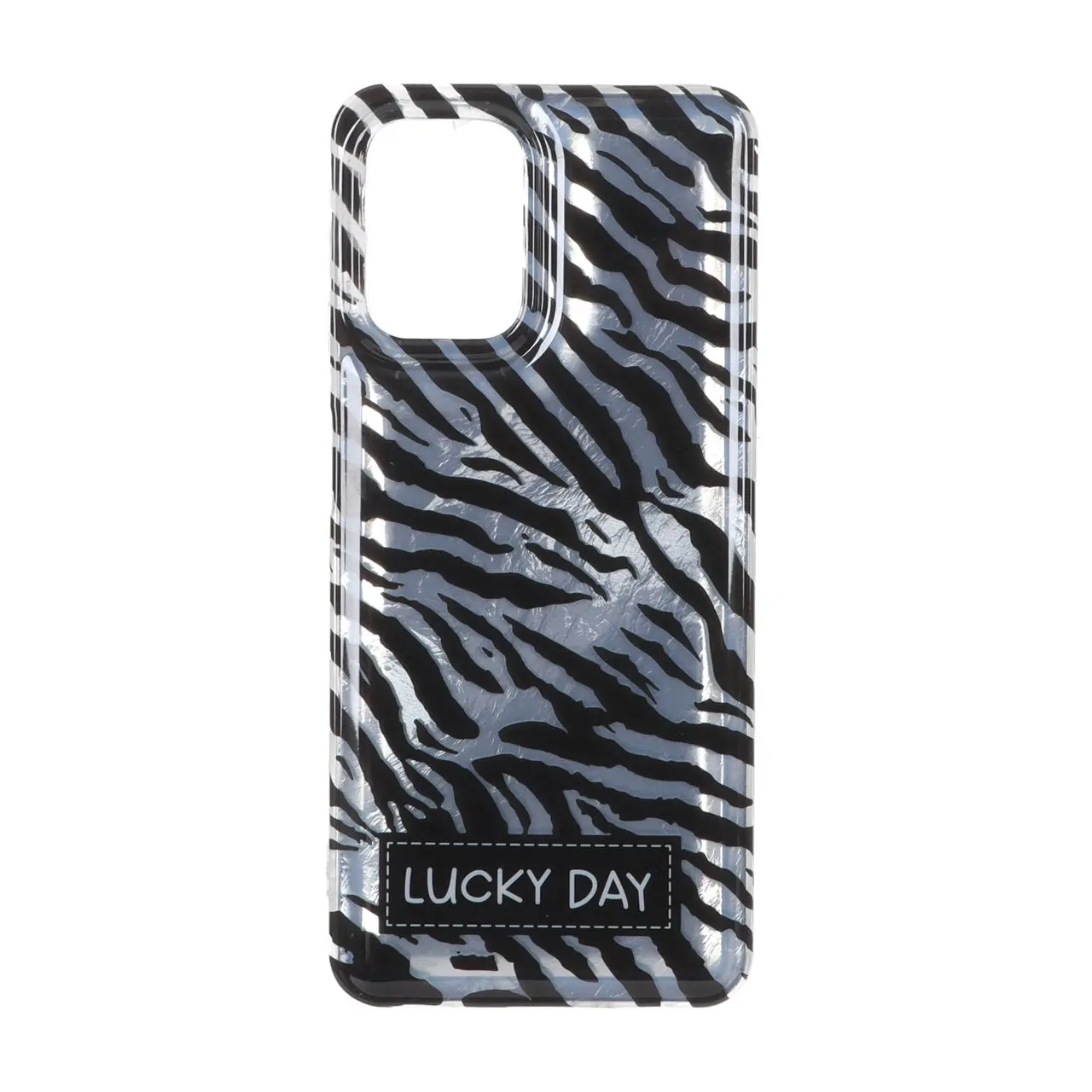 قاب طرح پلنگی اطلسی دور ژله ای با نوشته Lucky Day مناسب برای سامسونگ گلکسی A22 4G، M22، M32 4G و F22