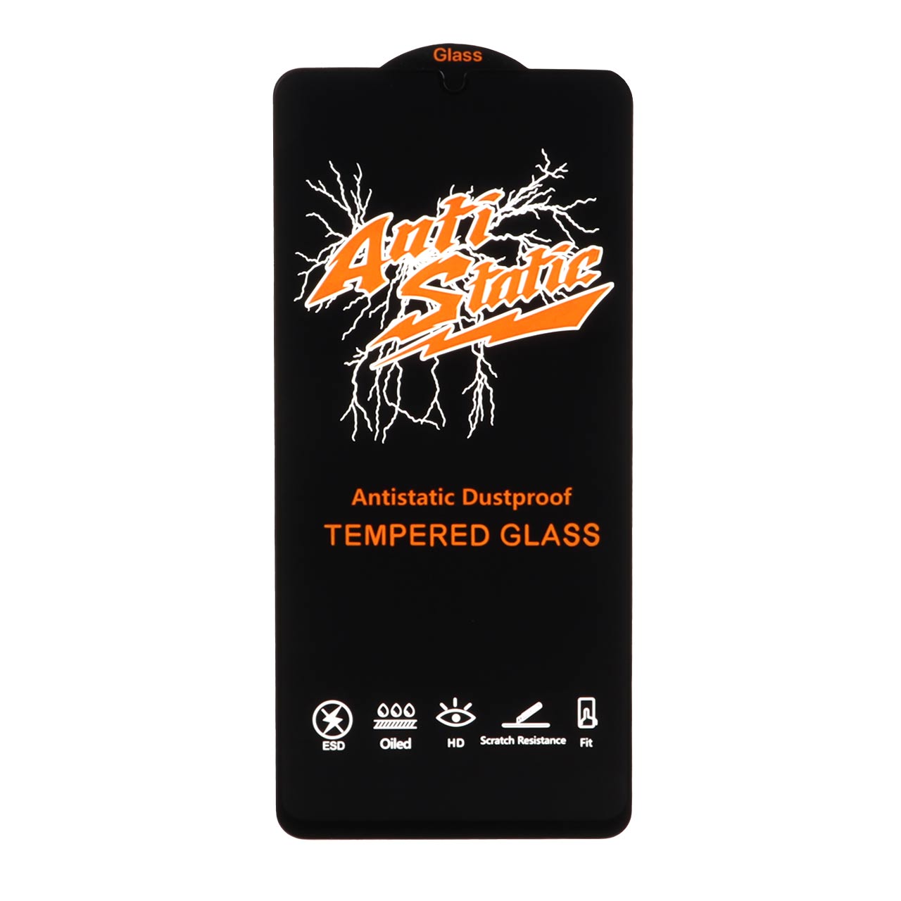 محافظ صفحه نمایش شیشه ای Samsung Galaxy A07 / A06 / A05S / Realme C51 / Realme C53 / Narzo N53 - Full Cover Anti Static Glass (بدون پک) - مشکی