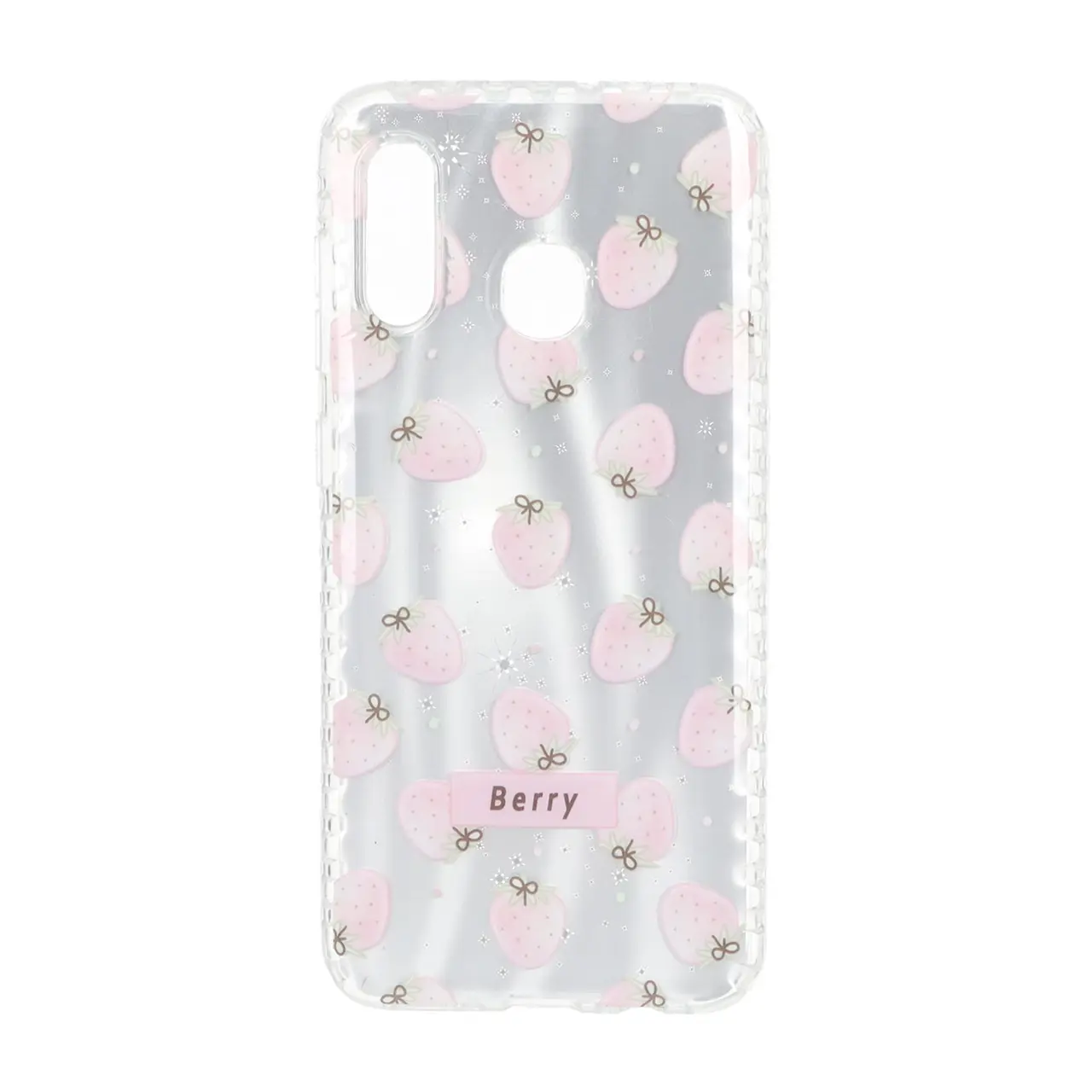 قاب مات ستاره ای دور ژله ای شفاف طرح توت فرنگی Berry مناسب برای سامسونگ گلکسی A30 / A20