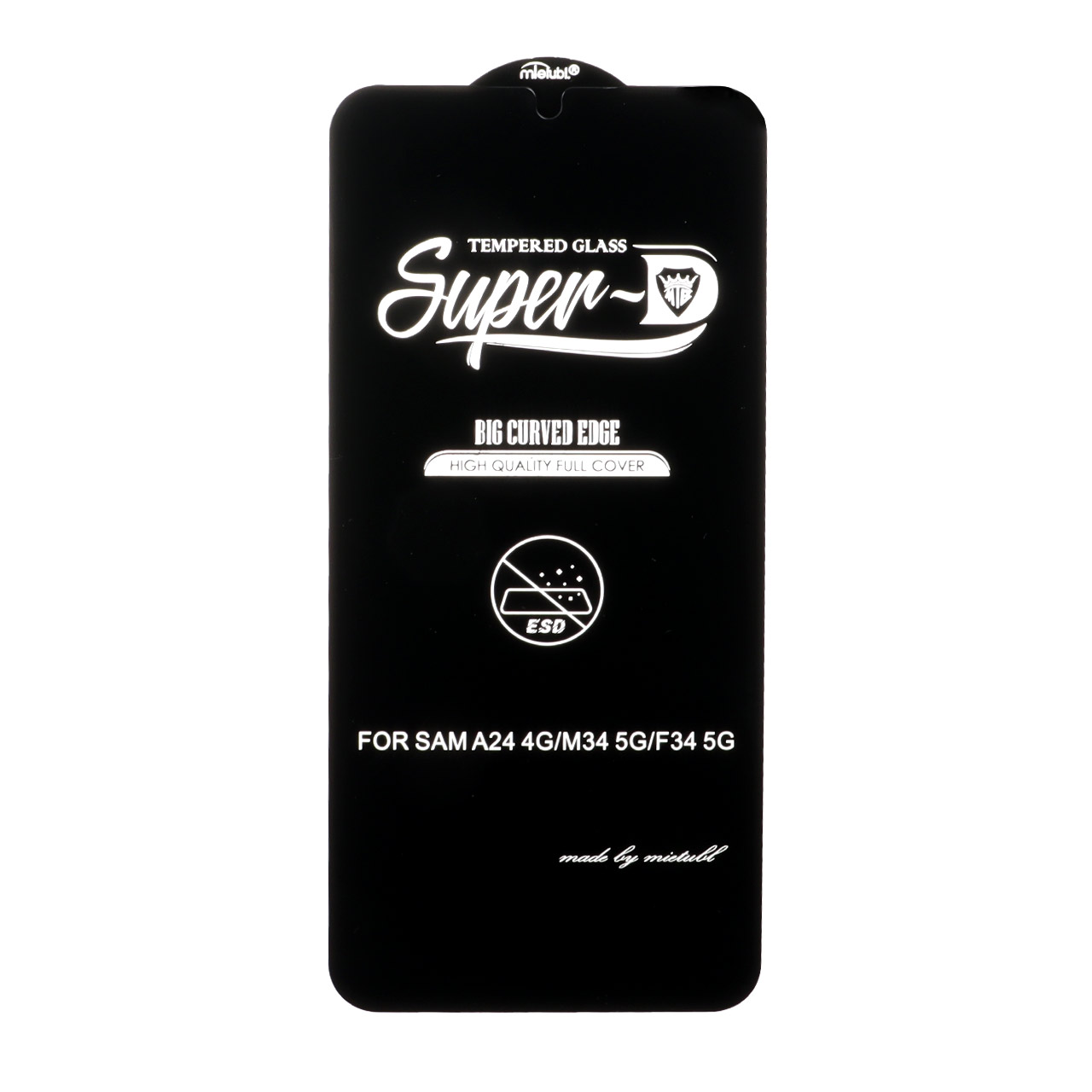 محافظ صفحه نمایش شیشه ای Samsung Galaxy A15 / A25 / A24 / M34 / F34 - Full Cover Super D Mietubl - مشکی (بدون پک) - NTC ORG