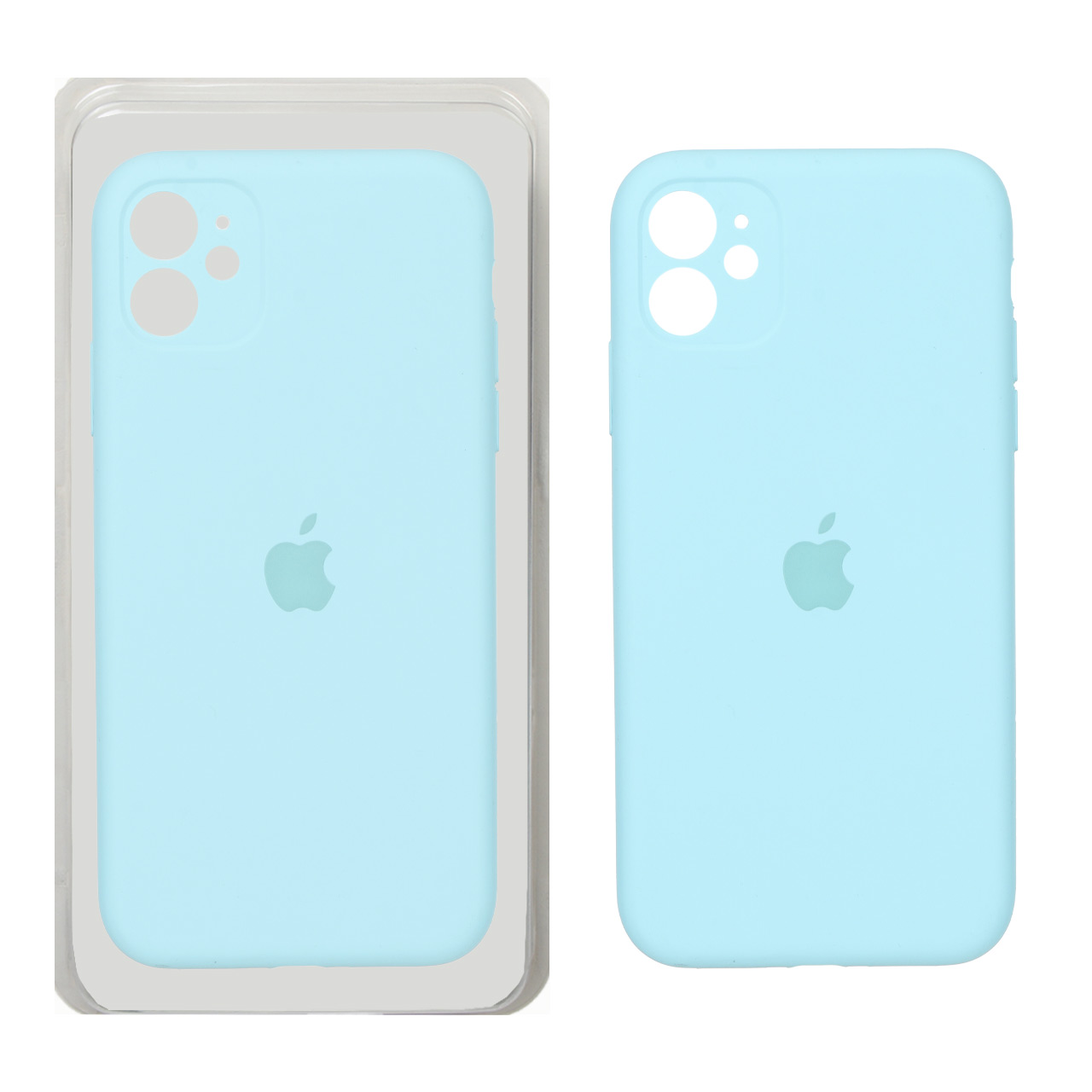 قاب سیلیکونی پاک کنی محافظ لنزدار اورجینال Apple iPhone 11 - فیروزه ای (پک اصلی)