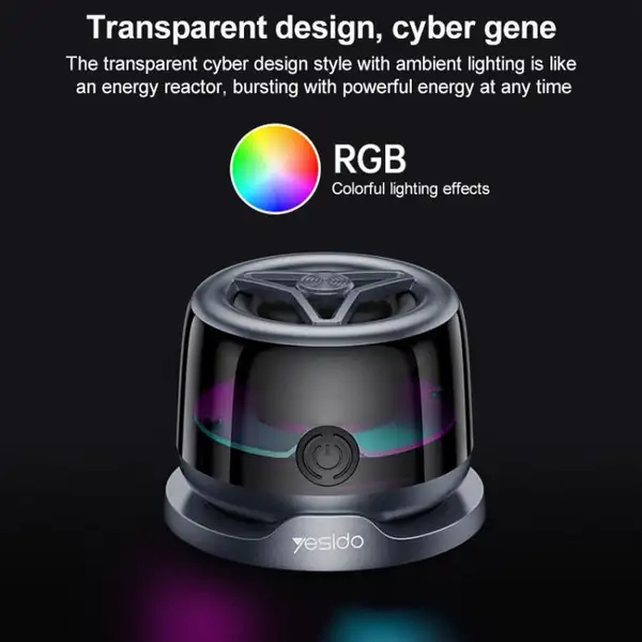 اسپیکر بلوتوثی Yesido مدل YSW32 مشکی با نورپردازی RGB و مگنت
