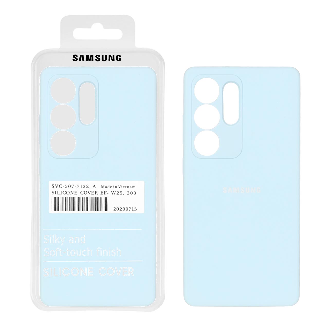 قاب سیلیکونی پاک کنی اورجینال درجه یک Samsung Galaxy S25 Ultra - آبی آسمانی (پک دار)