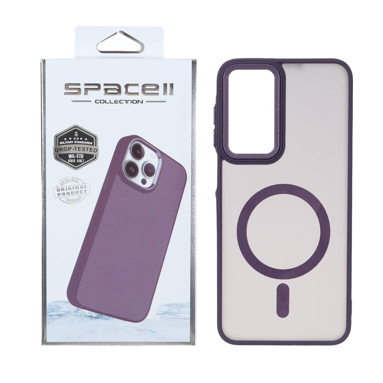 قاب Space مات لنز کربن طرح مگ سیف بنفش مناسب برای سامسونگ گلکسی A17 و A26