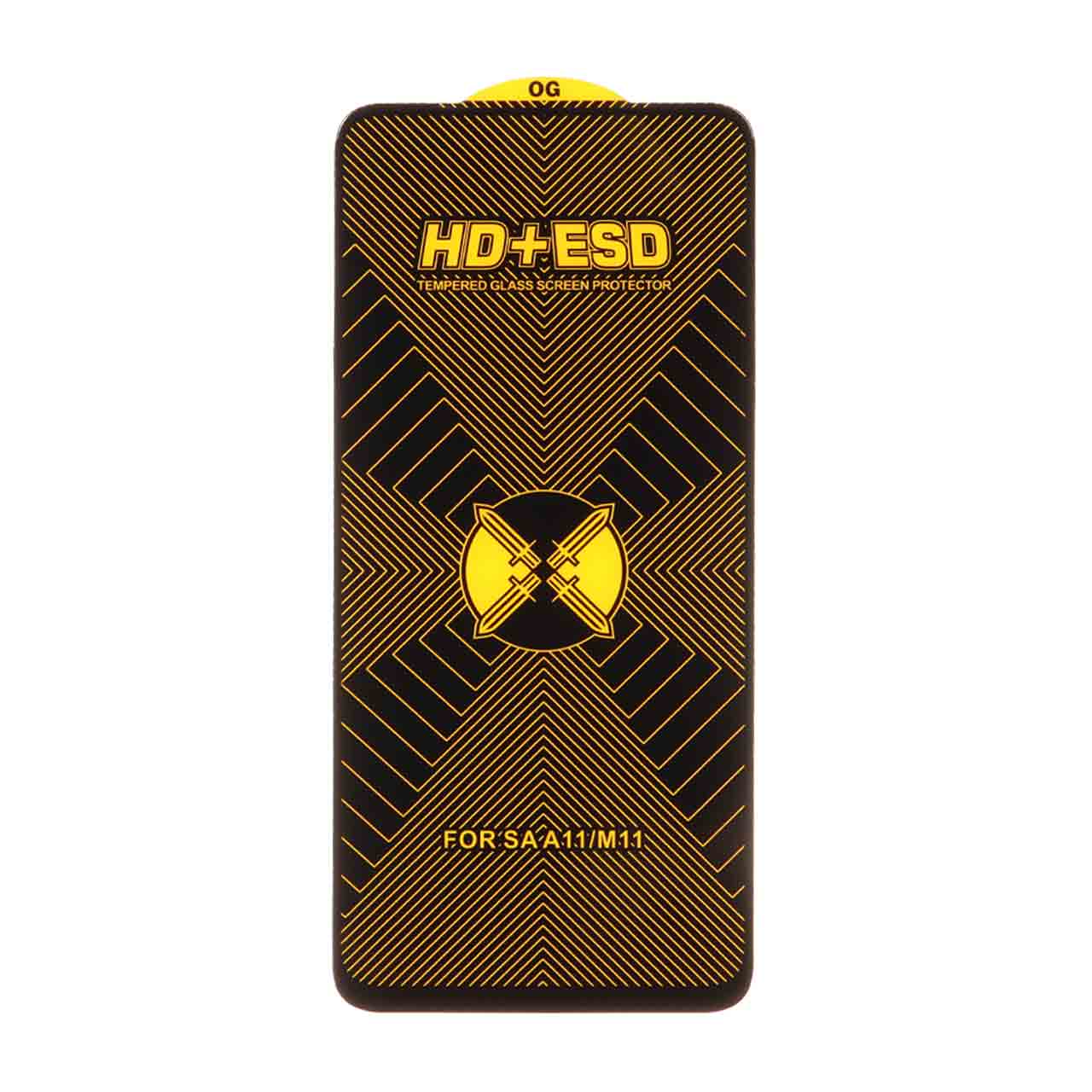 محافظ صفحه نمایش شیشه‌ای فول کاور OG HD Plus ESD مشکی مناسب برای سامسونگ A11/M11، شیائومی ردمی نوت 9/نوت 9T و می 11 لایت/می 12 لایت