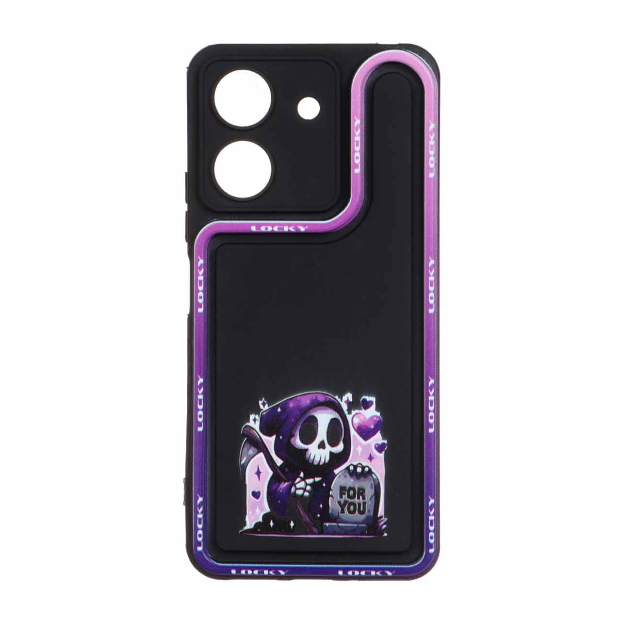قاب Solid Case منحنی LUCKY طرح اسکلت (گیم ریپر) مناسب برای شیائومی ردمی 13C و پوکو C65