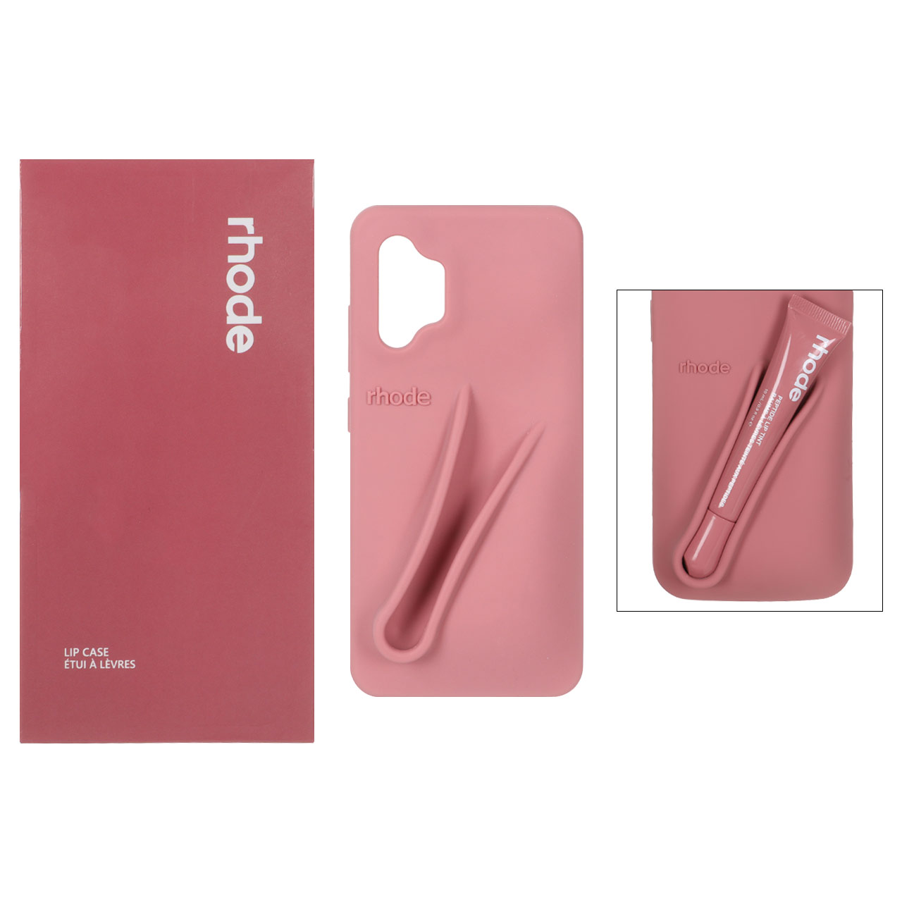 قاب سیلیکونی پاک کنی اورجینال rhode با ست لیپ گلاس Samsung Galaxy A32 4G - کالباسی