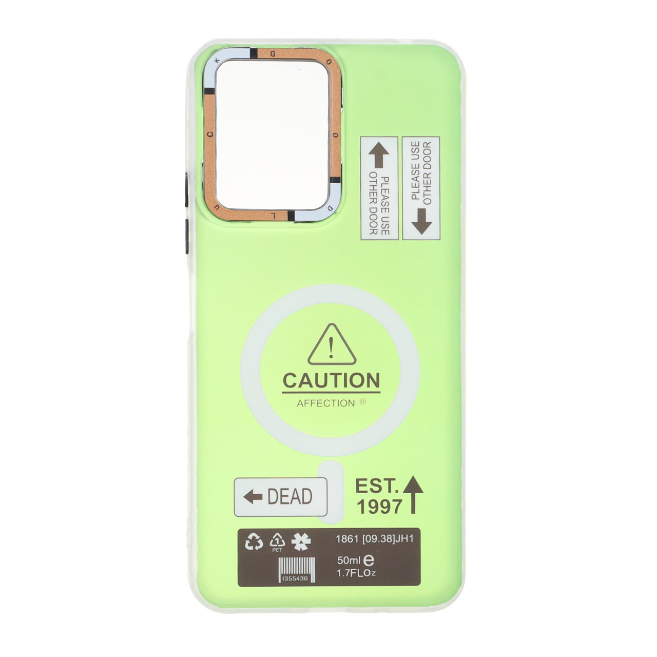 قاب طرح Caution دور مات مگ سیف مناسب برای شیائومی ردمی 12 و پوکو ام 6 پرو 5G
