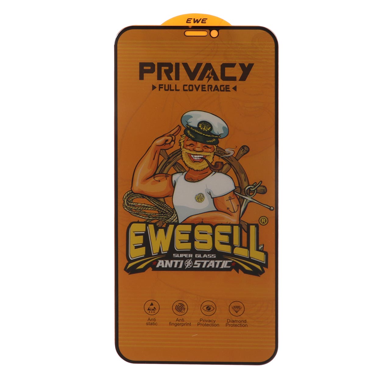 محافظ صفحه نمایش شیشه ای فول کاور Ewesell Anti Static Privacy مناسب برای آیفون 11 و آیفون XR