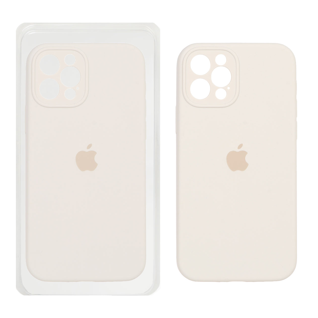 قاب سیلیکونی پاک کنی اورجینال ++A مدل Apple iPhone 12 Pro - کرم (پک دار)