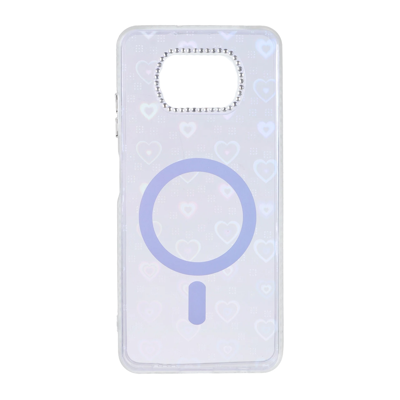 قاب قلبی هولوگرامی طرح مگ سیف نگین دار مناسب برای شیائومی Poco X3 / Poco X3 Pro / Poco X3 NFC