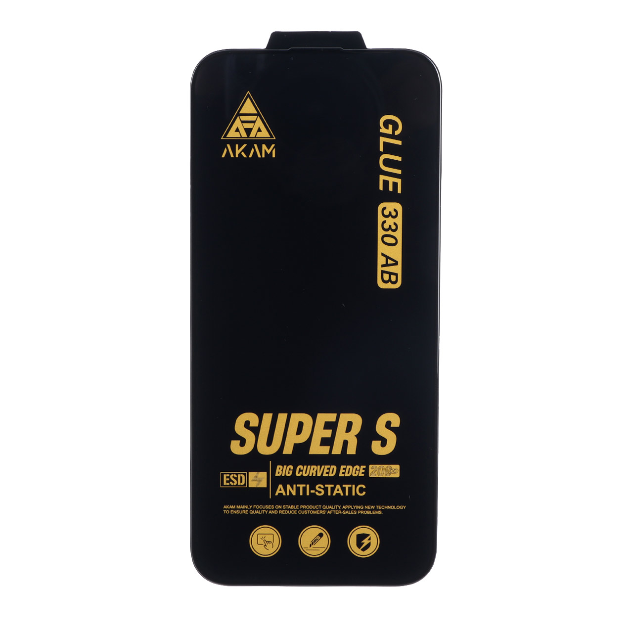 محافظ صفحه نمایش شیشه ای Full Cover Super S AKAM با چسب 330 مدل Apple iPhone 16 Pro Max
