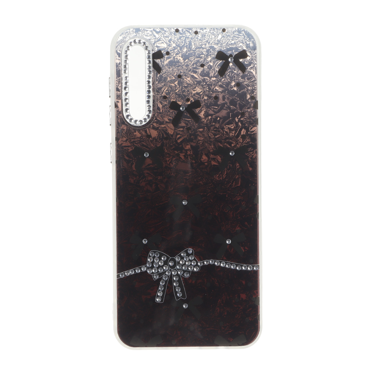 قاب ice پاپیونی نگین دار دور مات Samsung Galaxy A50 / A50s / A30s - قهوه ای