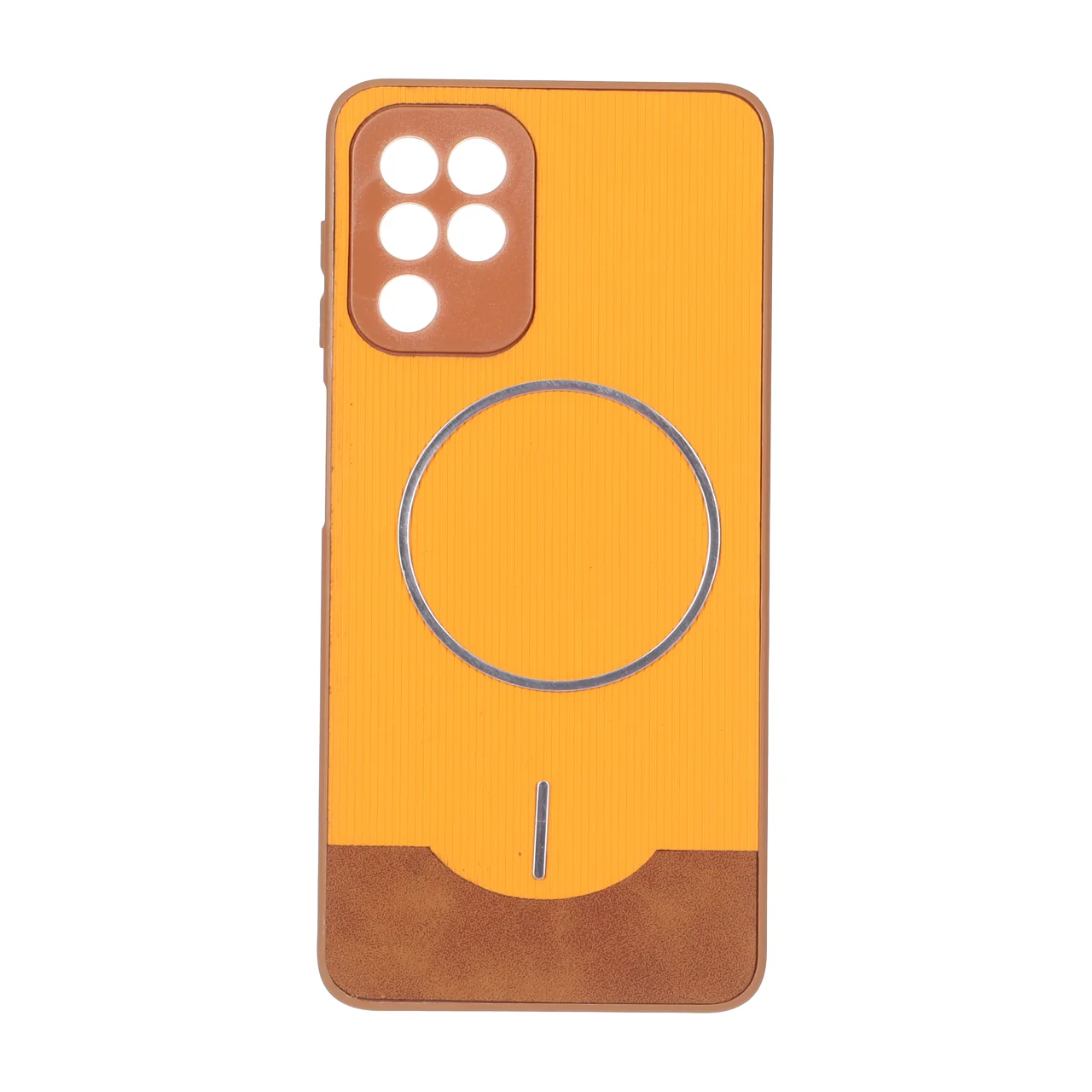 قاب Line Case طرح جیر مگ سیف فلزی محافظ لنزدار نارنجی مناسب برای سامسونگ گلکسی A22 4G, M22, M32 4G و F22