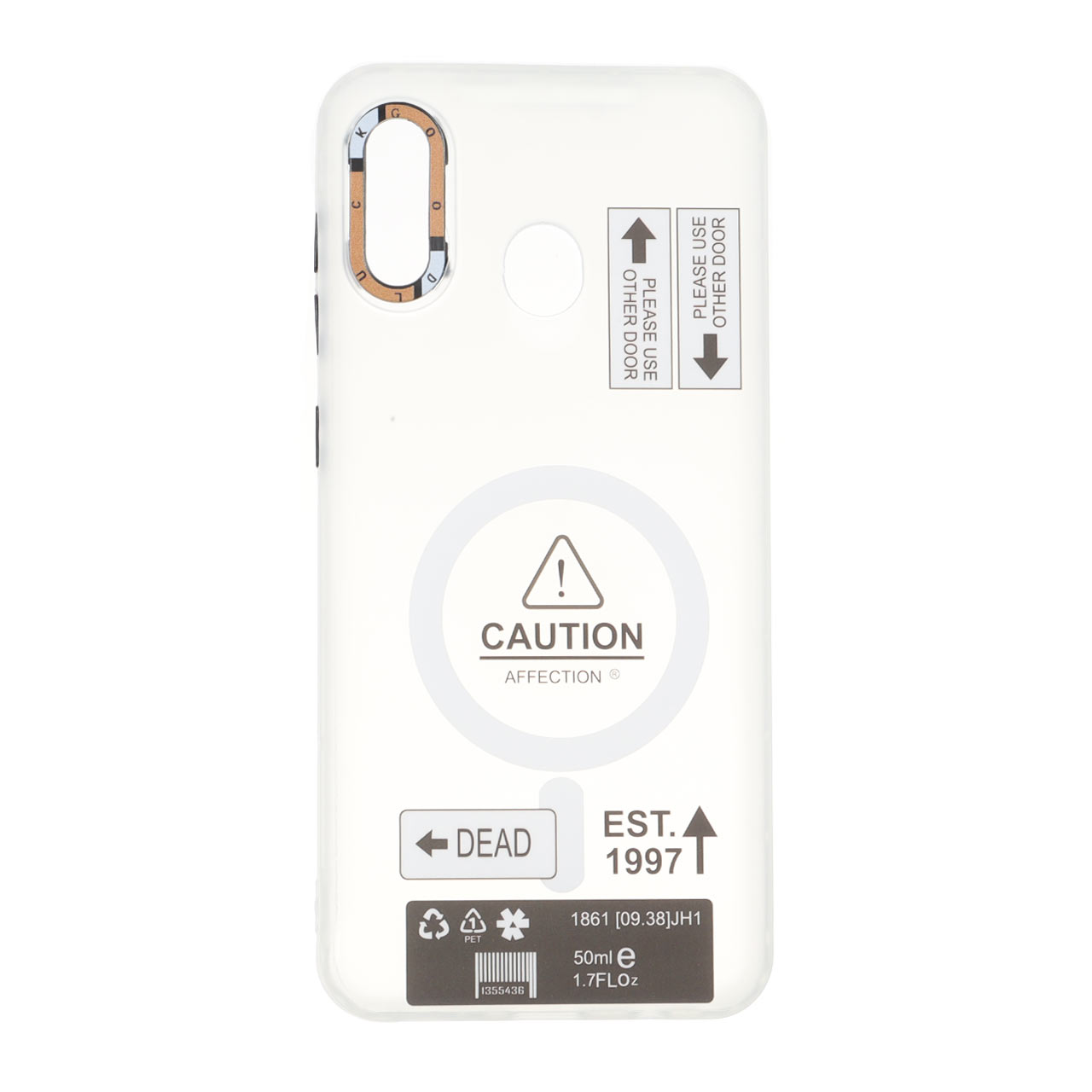 قاب طرح Caution دور مات مگ سیف مناسب برای سامسونگ گلکسی A30 و A20