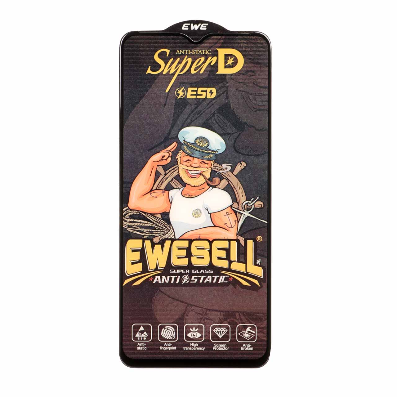 محافظ صفحه نمایش شیشه ای فول کاور Super D ESD Ewesell مناسب برای سامسونگ گلکسی A17 / A16 / A26