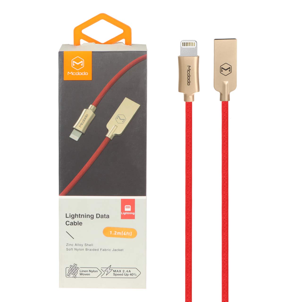 کابل شارژ فست 1.2 متری آیفون Mcdodo مدل CA-3926 - قرمز