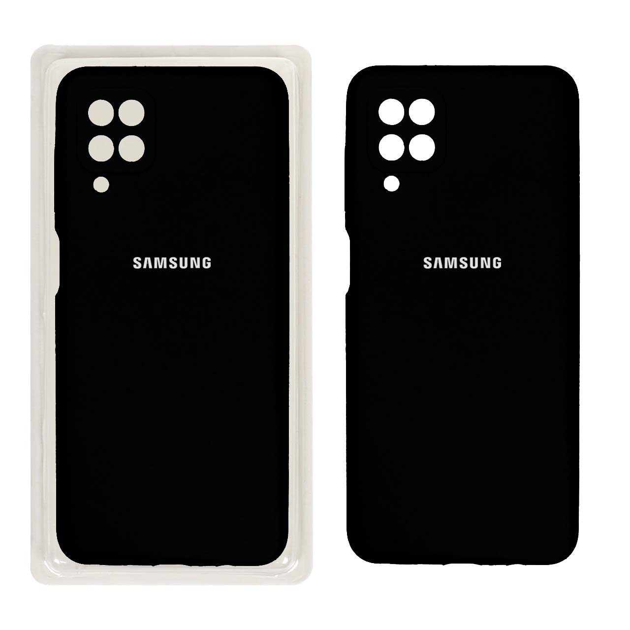 قاب سیلیکونی پاک کنی محافظ لنزدار اورجینال Samsung A12/M12/F12 - مشکی (پک اصلی)