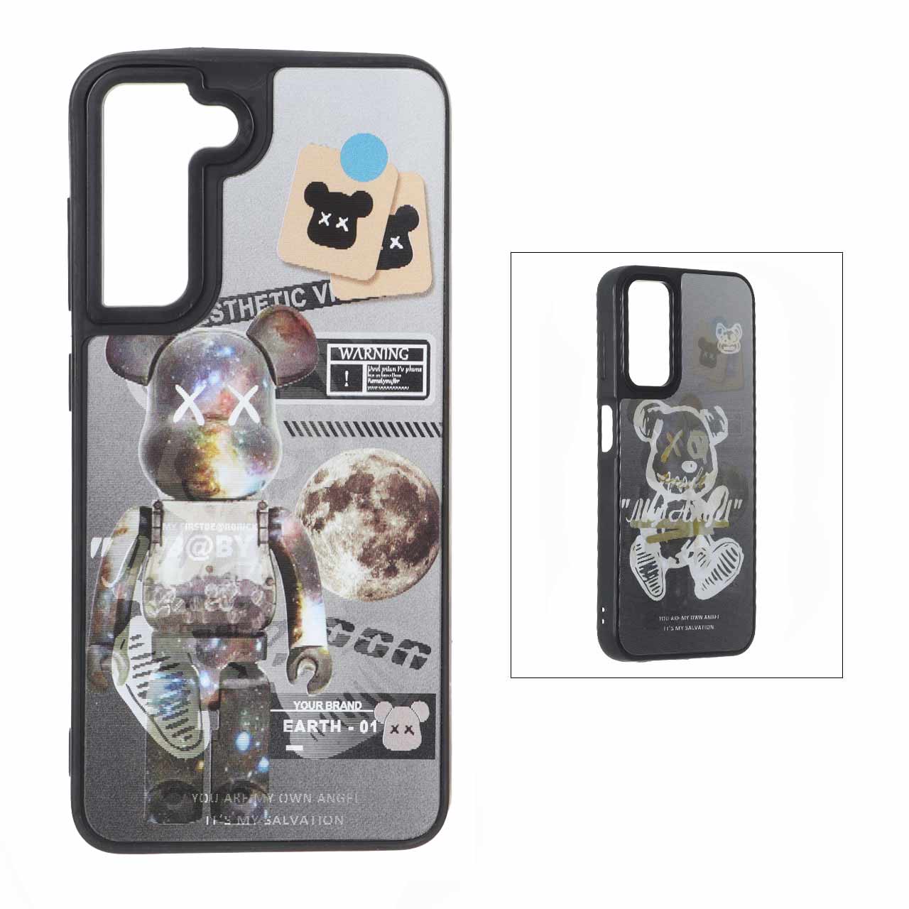 قاب طرح 3D هولوگرافیک خرس فضایی (Bearbrick) مناسب برای سامسونگ گلکسی S21 FE