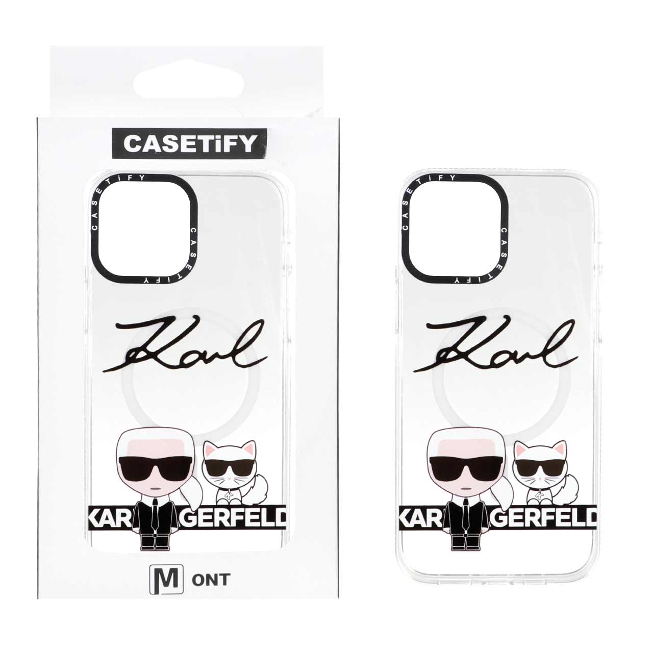 قاب طرح کارل لگرفلد مگ سیف Casetify شفاف مناسب برای آیفون 13 پرو مکس