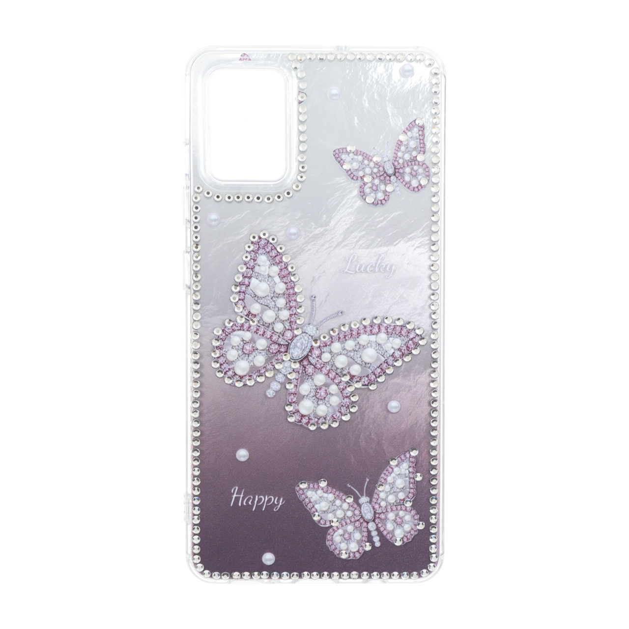 قاب اطلسی Butter Fly نگین دار Samsung Galaxy A51 / M40s - بنفش کدر