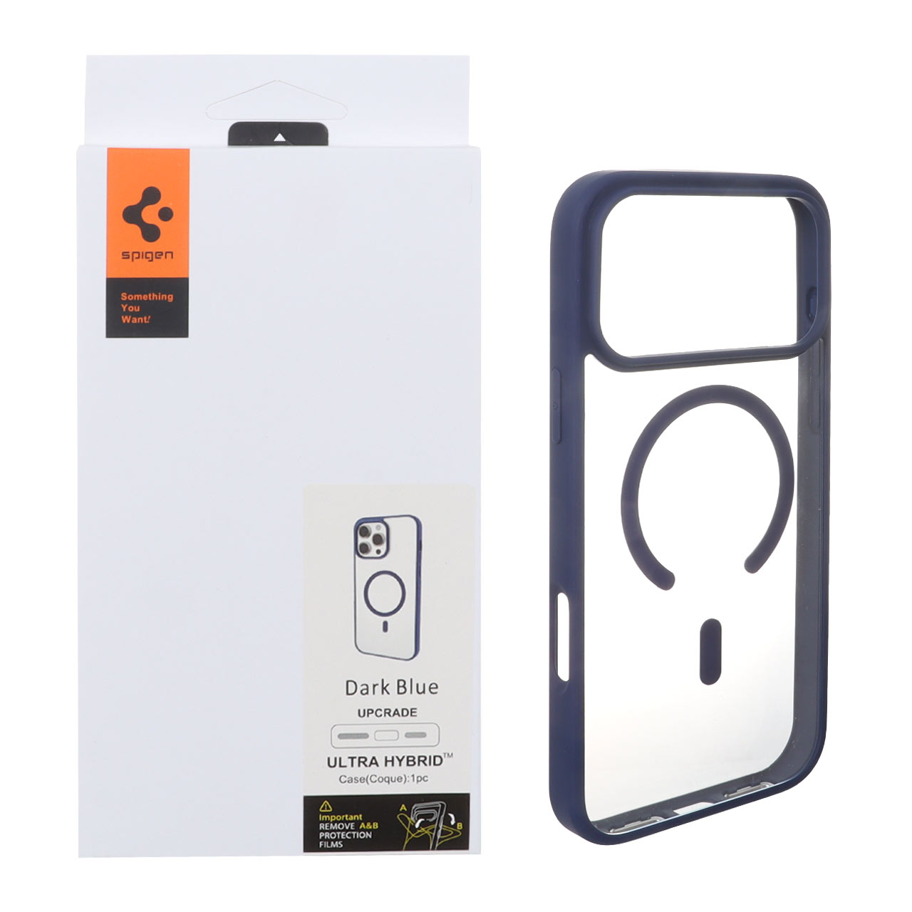 قاب اورجینال Magsafe Spigen با توری اسپیکر فلزی Apple iPhone 17 Pro Max - سرمه ای (پک دار)