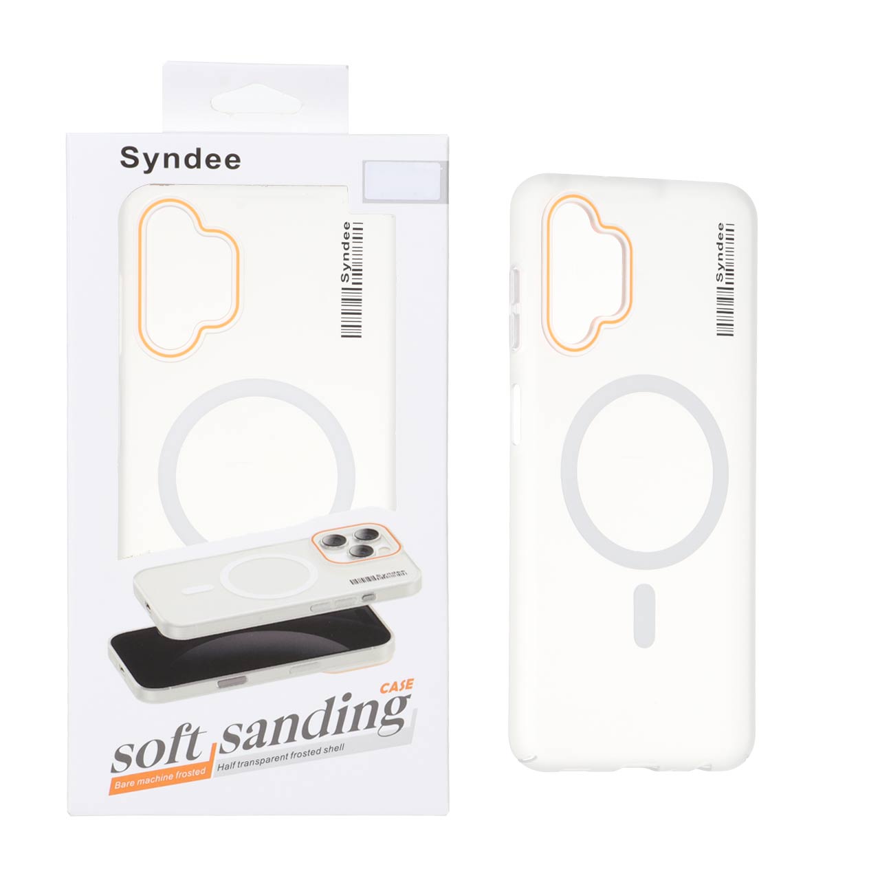قاب اورجینال Syndee مات مگ سیف سفید مناسب برای سامسونگ گلکسی A13 (4G/5G)، A04s، M13 (4G)، M23 و F13