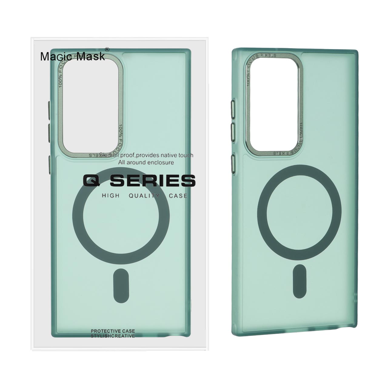 قاب Focus Pixels لنز آلومینیومی مات مگ سیف مناسب برای سامسونگ گلکسی S23 اولترا
