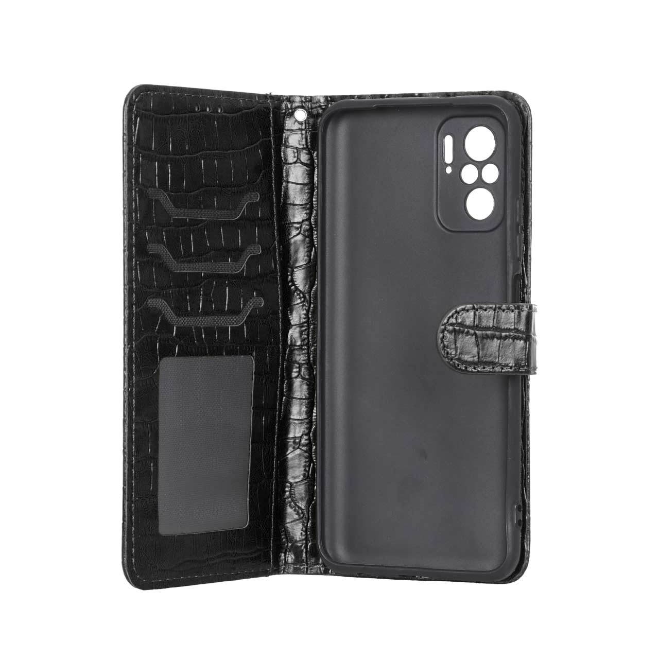 کیف موبایل مگنتی چرمی طرح کروکودیل MNC رنگ مشکی مناسب برای شیائومی ردمی نوت 10 4G، ردمی نوت 10S و پوکو M5S