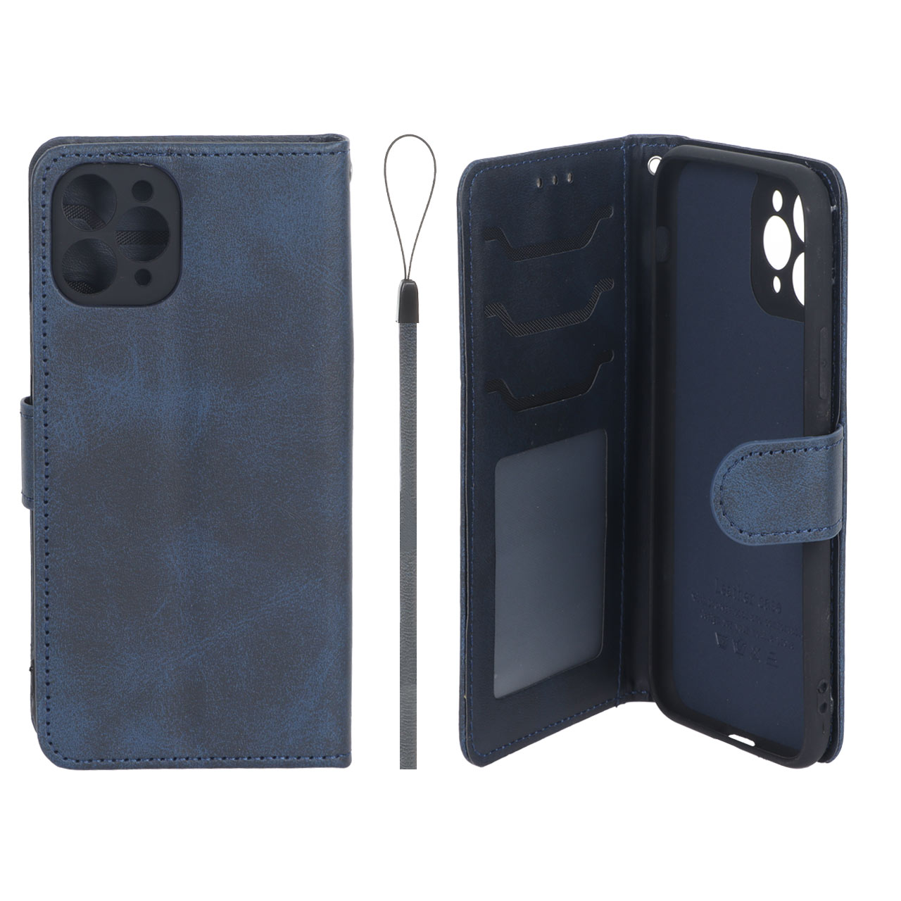 کیف موبایل مگنتی درجه یک داخل خز MNC Plus مدل Apple iPhone 11 Pro - سرمه ای