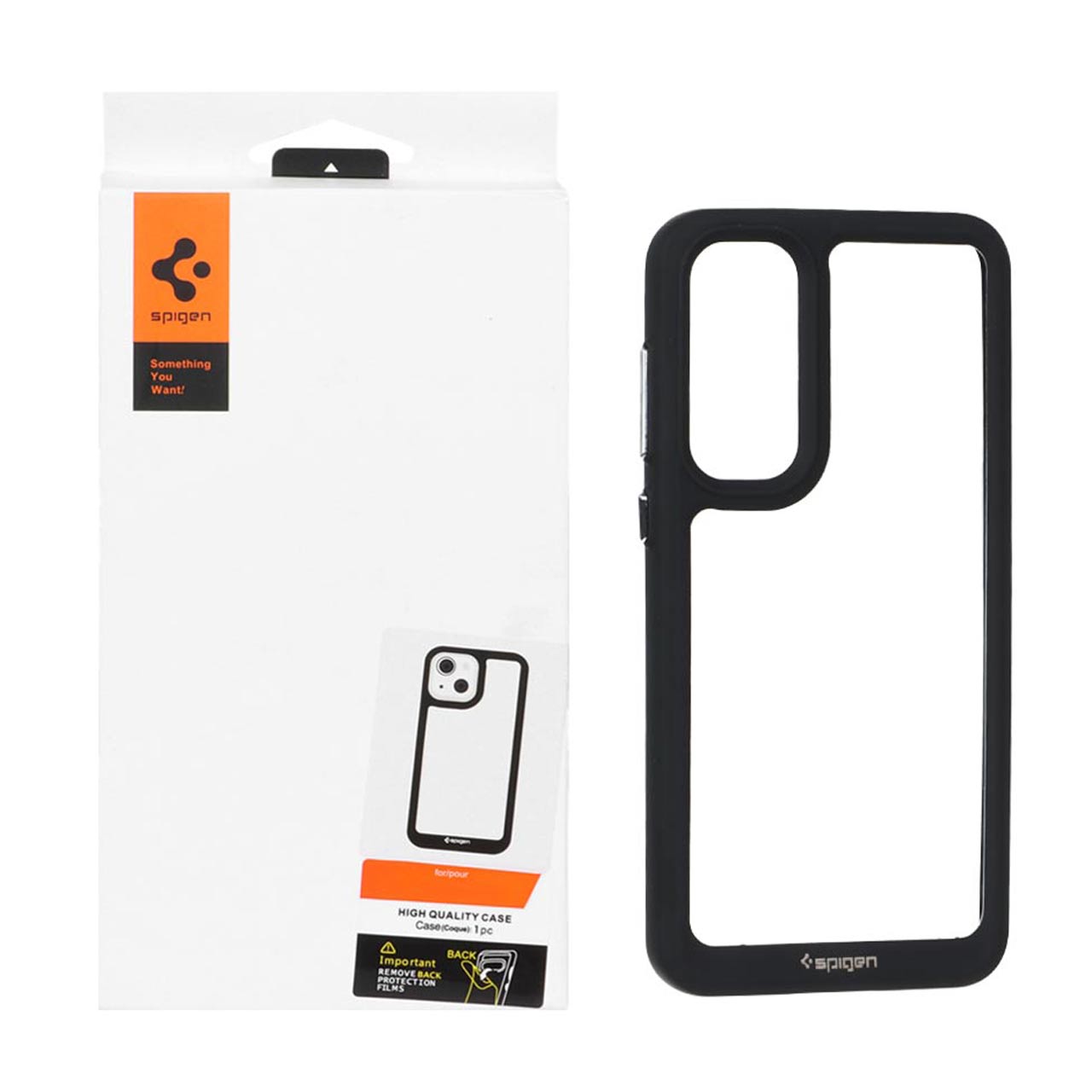 قاب اورجینال Spigen شفاف مشکی مناسب برای سامسونگ گلکسی A35 و A55
