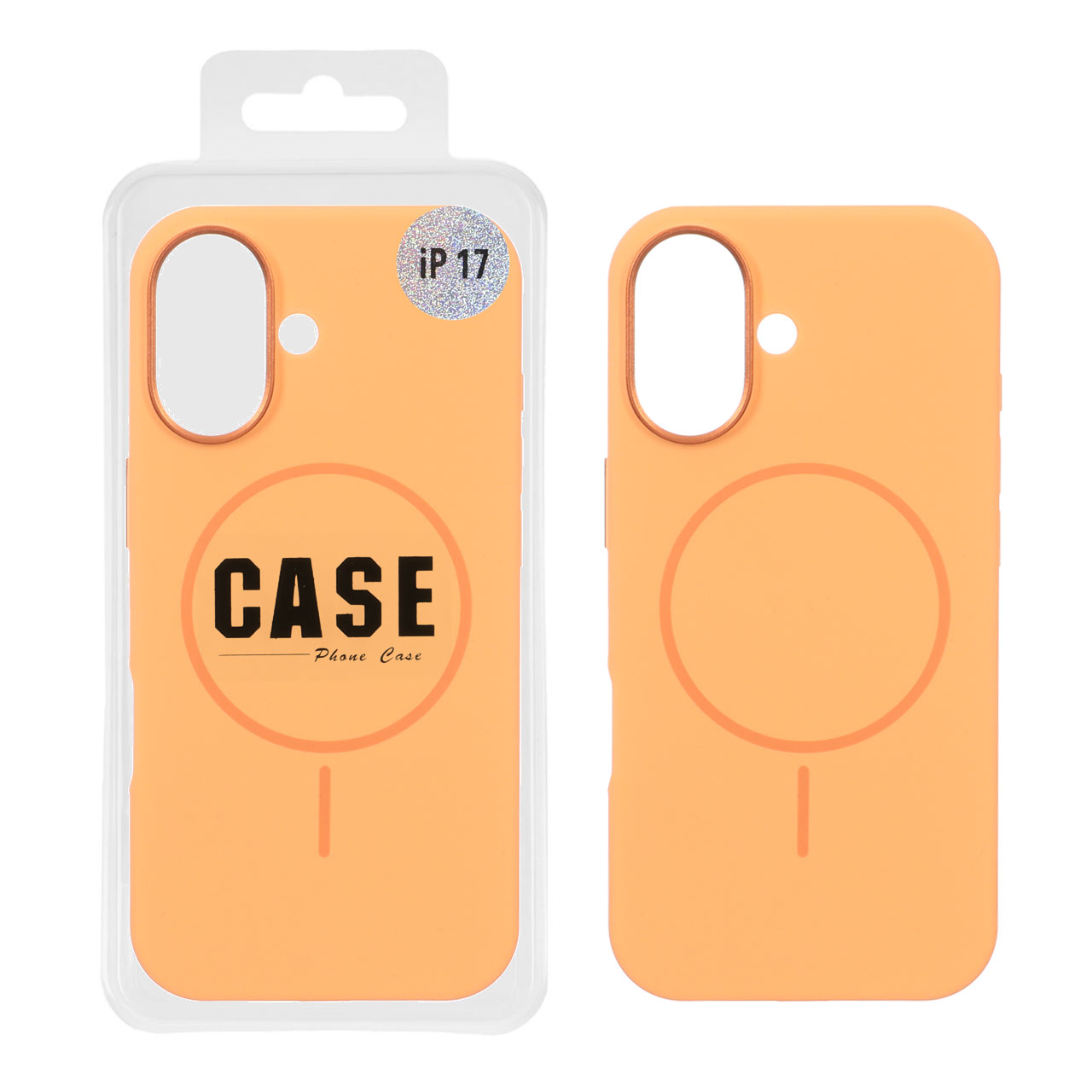 قاب سیلیکونی پاک کنی اورجینال درجه یک MagSafe لنز فلزی Apple iPhone 17 - نارنجی