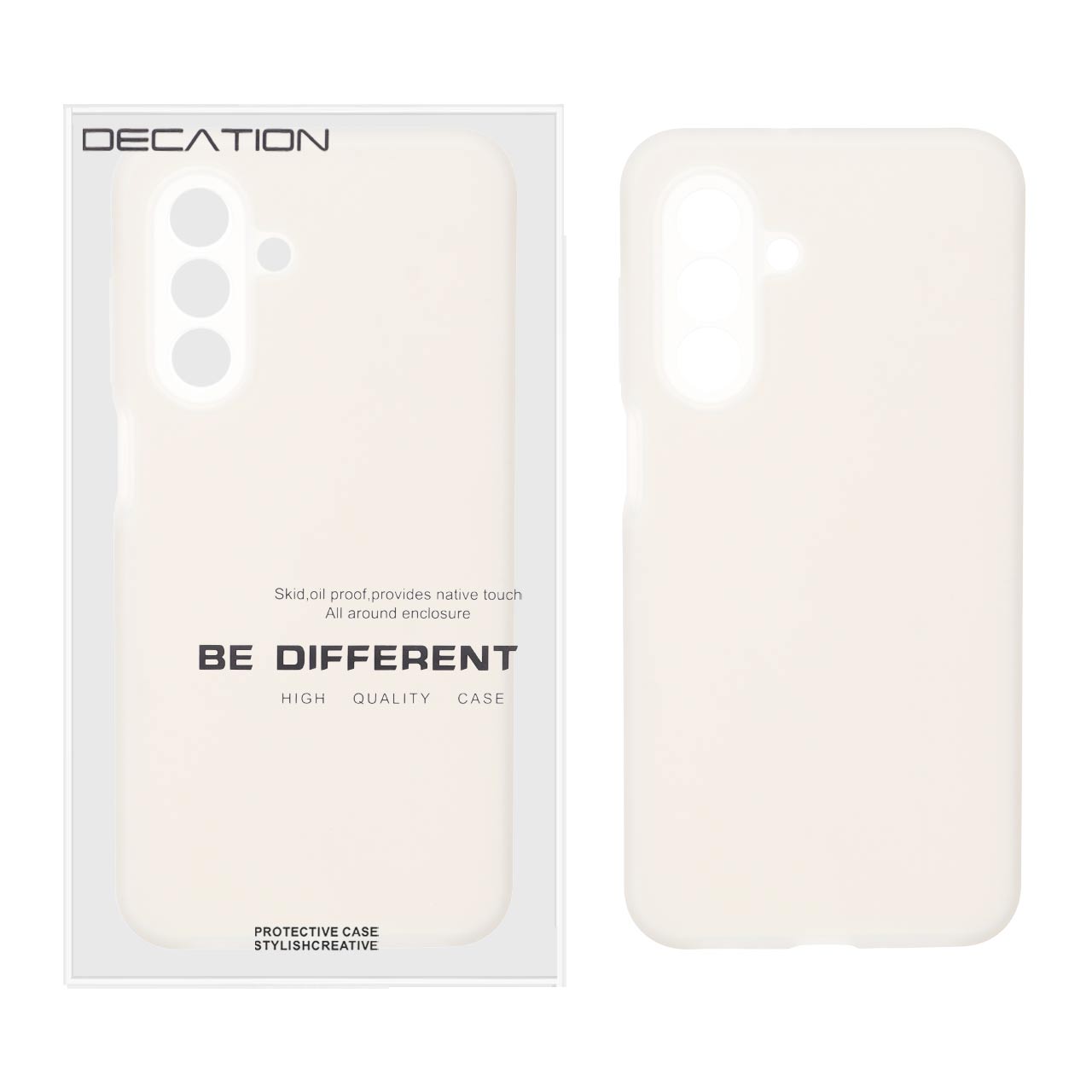 قاب Decation سیلیکونی پاستیلی محافظ لنزدار کرم رنگ مناسب برای سامسونگ گلکسی A17 و A26
