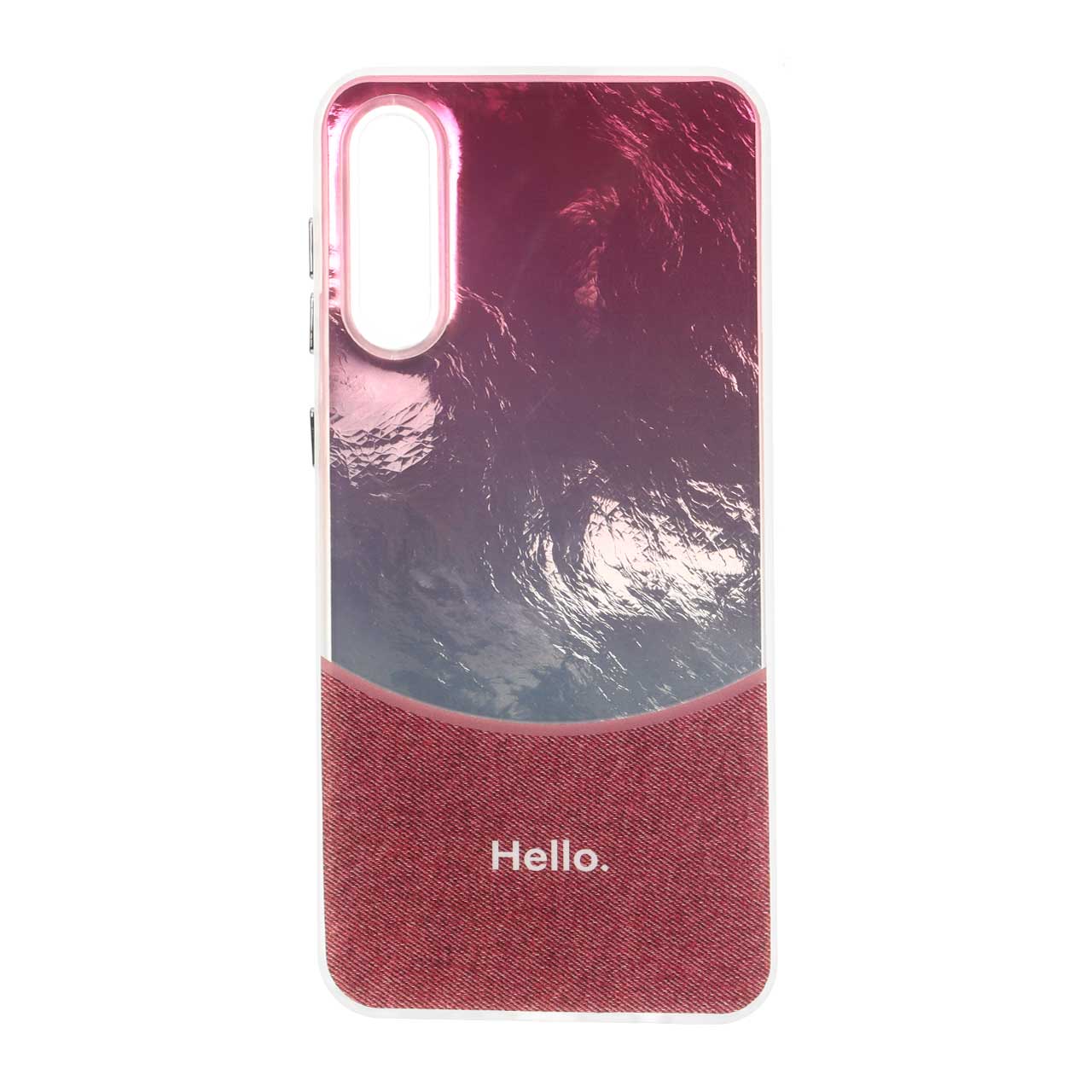 قاب طرح Hello جین Ice سرخابی مناسب برای سامسونگ گلکسی A50 / A50s / A30s