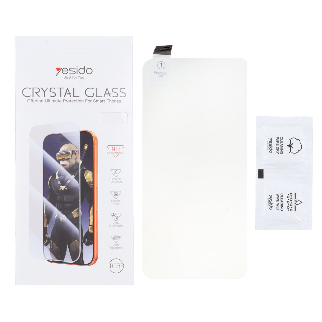 محافظ صفحه نمایش شیشه ای اورجینال بدون حاشیه Crystal Glass Yesido TG33 مناسب برای سامسونگ گلکسی A37