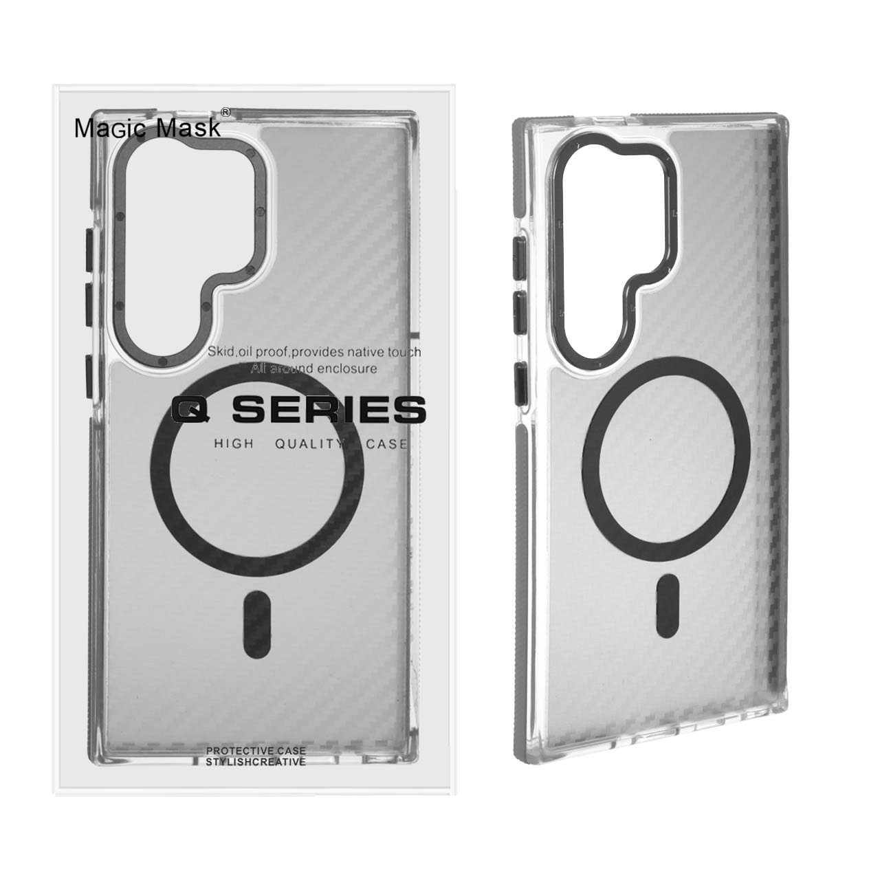 قاب طرح Q Series پشت کربن MagSafe مناسب برای سامسونگ گلکسی S24 Ultra
