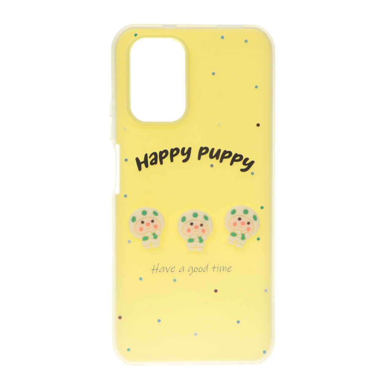 قاب طرح Happy Puppy عروسکی برجسته دو لایه زرد مناسب برای شیائومی ردمی نوت ۱۰ فورجی، ردمی نوت ۱۰ اس و پوکو ام ۵ اس