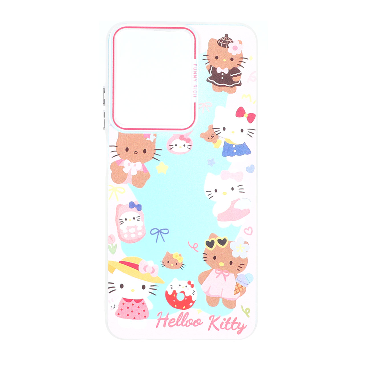 قاب هولوگرامی Funnyrich طرح Hello Kitty دور مات مناسب برای Xiaomi Redmi A5 / Poco C71