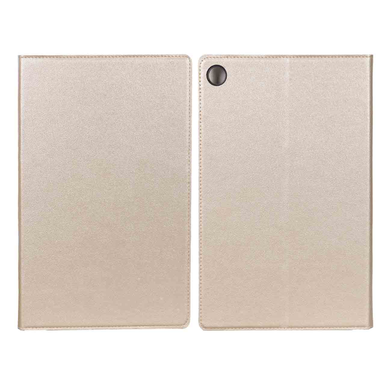 کیف تبلت چرمی ساده طلایی مناسب برای Samsung Galaxy Tab A9 Plus 11 (X210/X215/X216)