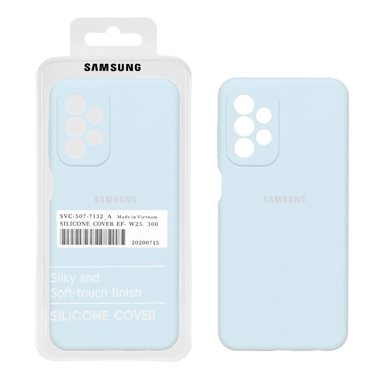 قاب سیلیکونی پاک کنی اورجینال درجه یک Samsung Galaxy A23 - آبی کبریتی (پک دار)