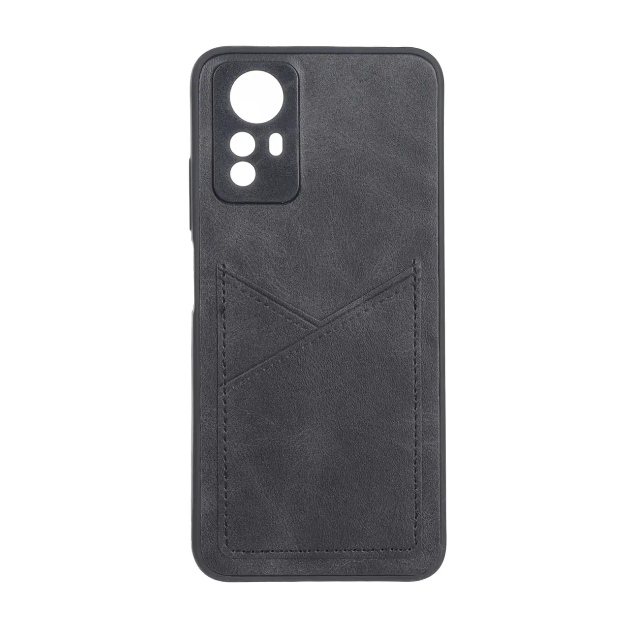 قاب طرح چرم جاکارتی محافظ لنزدار Xiaomi Redmi Note 12S - مشکی