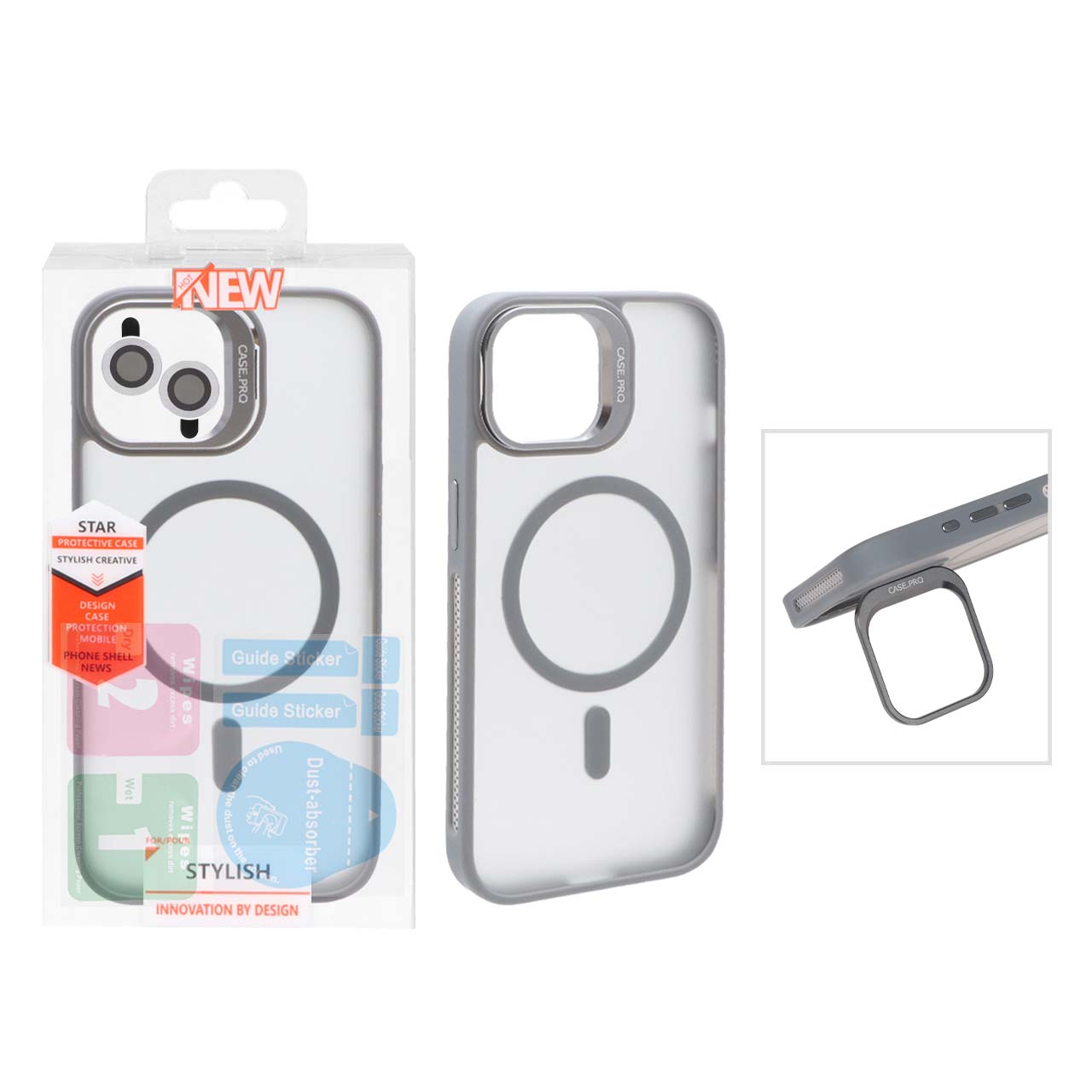 قاب مگ سیف مات Case Pro با لنز آلومینیومی و رینگ نگهدارنده مناسب برای آیفون 13 و آیفون 14