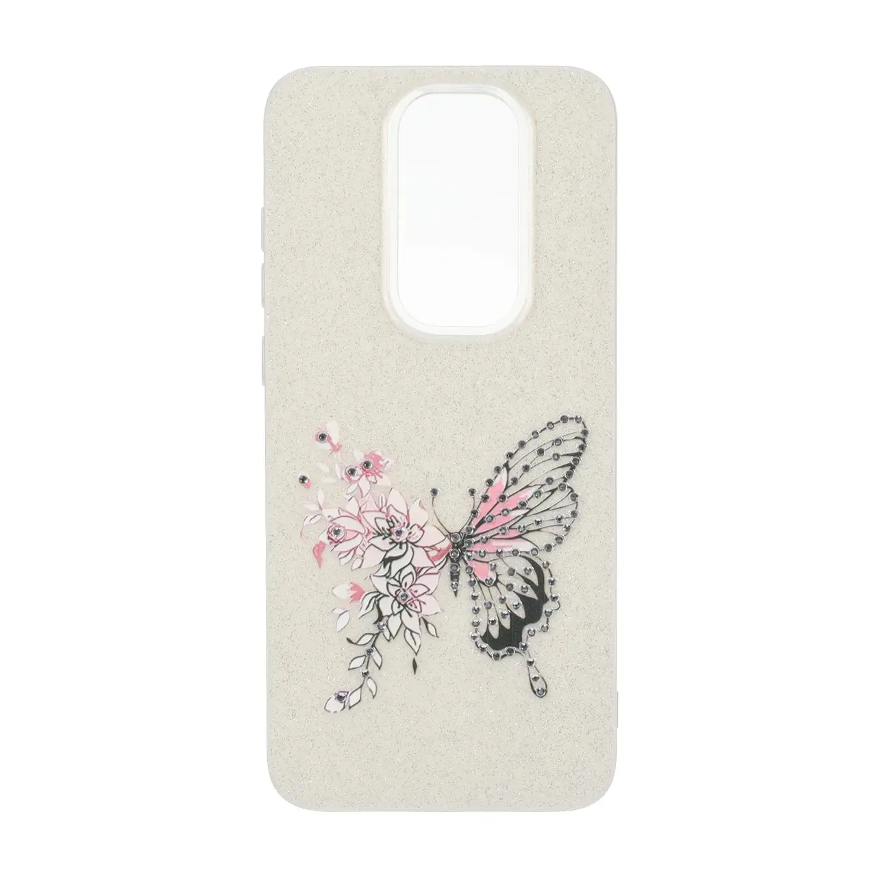 قاب اکلیلی ButterFly نگین دار Xiaomi Redmi Note 8 Pro - کرم