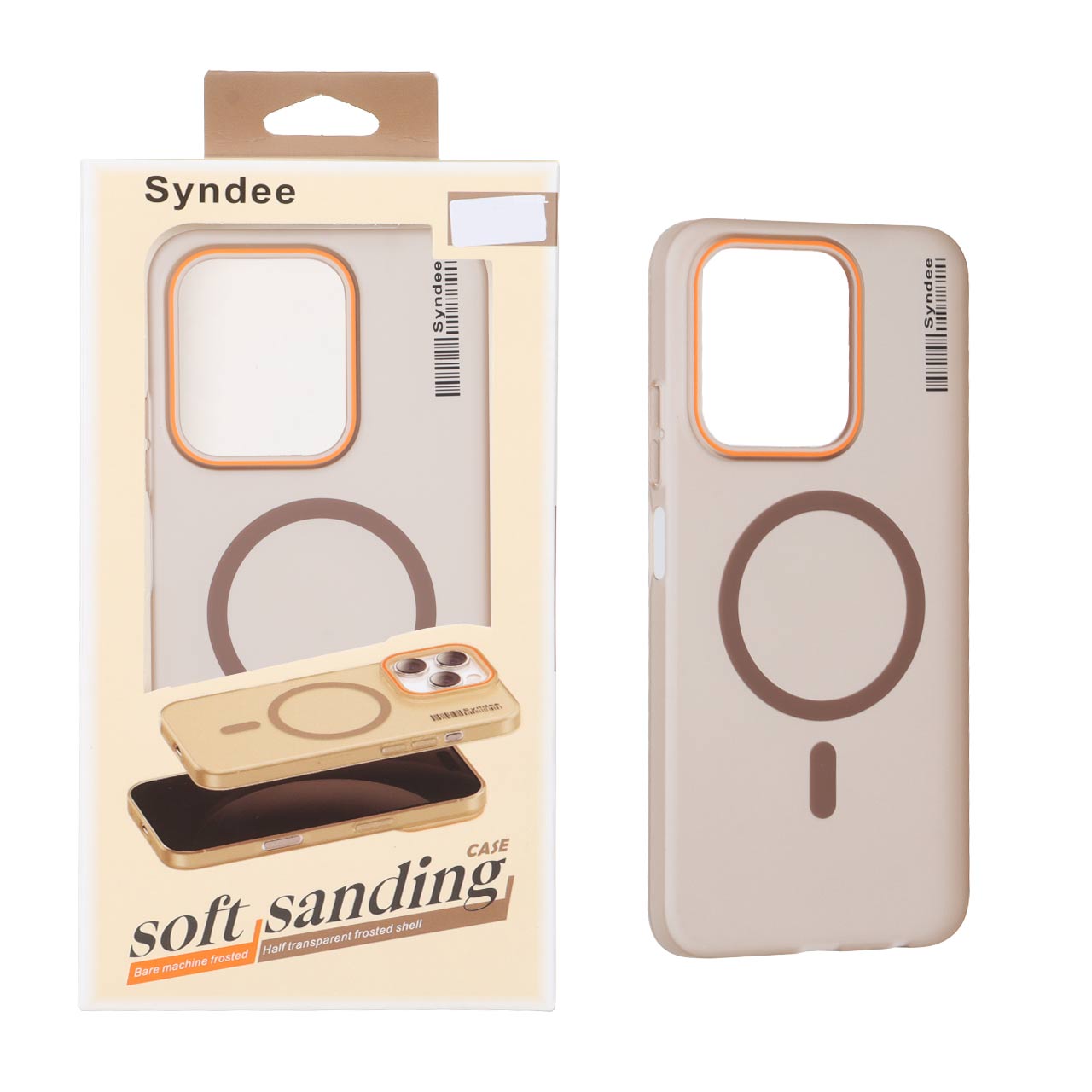 قاب طرح مگ‌سیف مات Syndee قهوه‌ای مناسب برای شیائومی ردمی 15C و پوکو C85